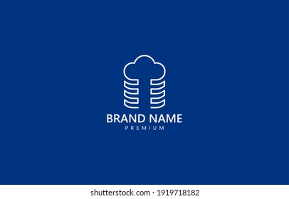 Modern Cloud Tower Property Logo Vector Template geeignet für Technologie- und Internetunternehmen