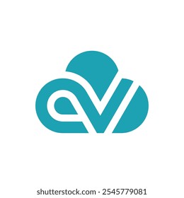 Logotipo de tecnologia moderna Cloud VC ou CV