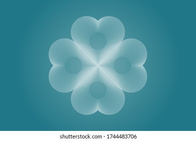 Modern clover line pattern, vector background.