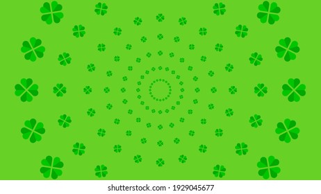 Modern Cloves Circles Pattern. Lucky St Patrick's Day Subtle green Background Pattern.