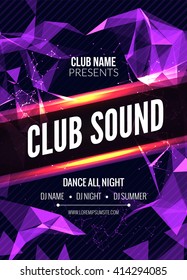 Modern Club Music Party Template, Dance Party Flyer, Brochure. Night Party Club Sound Banner Poster Discotheque