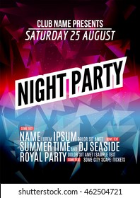 Modern Club Music Party Template, Night Dance Party Flyer, brochure. Night Party Club sound Banner Poster.
