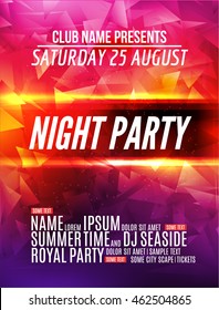 Modern Club Music Party Template, Night Dance Party Flyer, brochure. Night Party Club sound Banner Poster.