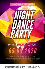Modern Club Music Party Template, Night Dance Party Flyer, brochure. Night Party Club sound Banner Poster.