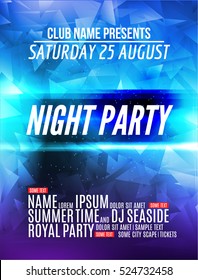 Modern Club Music Party Template, Night Dance Party Flyer, brochure. Night Party Club sound Banner Poster