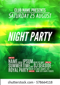 Modern Club Music Party Template, Night Dance Party Flyer, brochure. Night Party Club sound Banner Poster