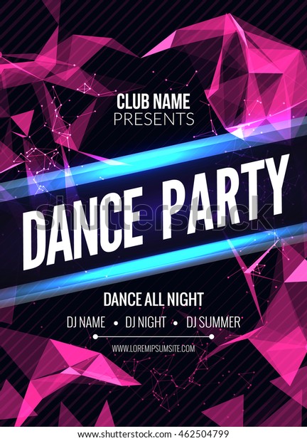 Modern Club Music Party Template Dance Stock Vector Royalty Free