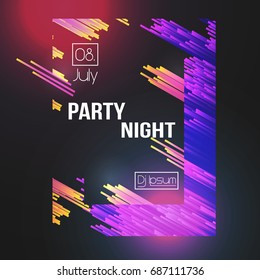 Modern Club Party Flyer - Vector Illustration