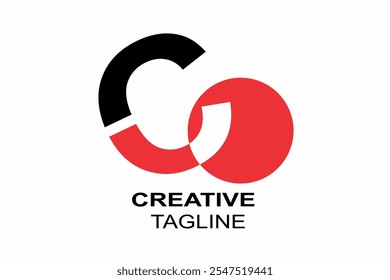 Vector de texto CO moderno, diseño de icono o logotipo, fondo blanco.