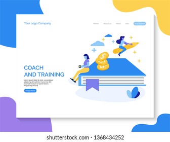 Modern Coach and Training Web Page Screen Vector Illustration