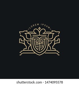 Modern Coat Of Arms In Monogram Style Logo Template