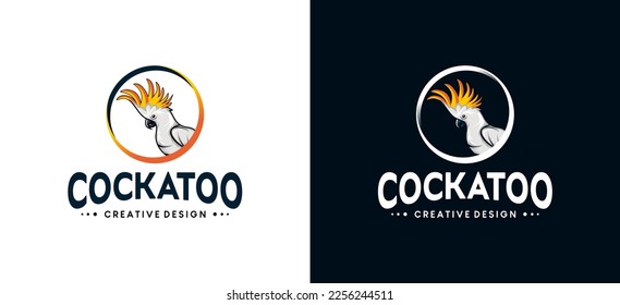 Modern cockatoo logo vector illustration design