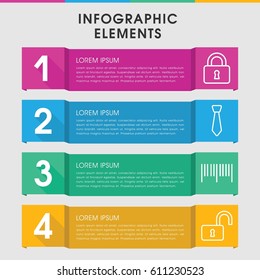 Modern code infographic template. infographic design with code icons includes lock, opened lock, tie. can be used for presentation, diagram, annual report, web design. 