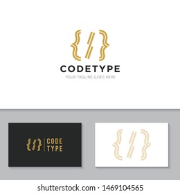 modern code logo and icon vector illustration design template