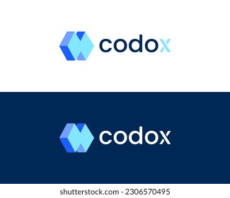 Modern coder logo design template