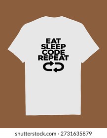 Diseño moderno de la camiseta del lema del estilo de vida de la codificación
