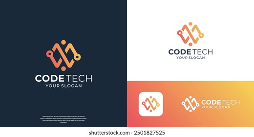 Modern Coding logo designs concept vector, Programmer Technology logo icon vector