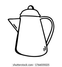 Modern cofee maker doodle icon vector