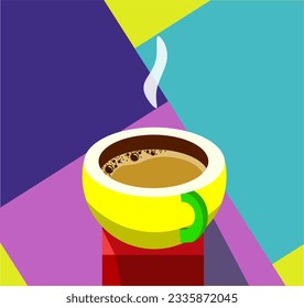 vector de café moderno IN RAINBOW COLOR