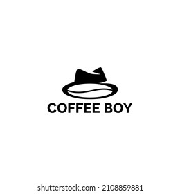 modern coffee boy logo design identity