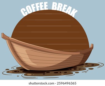 "Modern Coffee Break Logo Design: A creative and inviting logo featuring a steaming coffee cup, complemented by warm and earthy tones. Ideal for coffee shops, cafes, break rooms, or any coffee-related