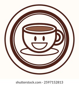 A modern coffee break symbol vector design, perfect for coffee lovers. This stylish illustration features a coffee cup and steam icon, ideal for web, print, and product designs.