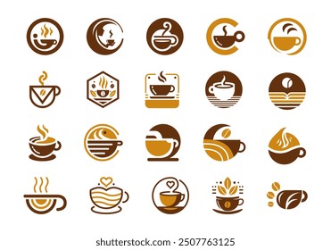 Modern Coffee Cafe Logo Element Set