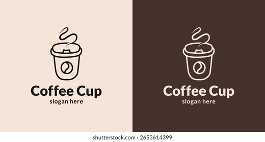 Logo moderno da xícara de café. Design elegante.
