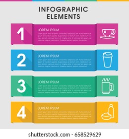 Modern coffee infographic template. infographic design with coffee icons includes drink, tea cup. can be used for presentation, diagram, annual report, web design.