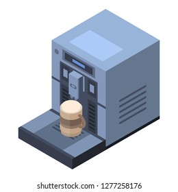 Modern coffee machine icon. Isometric of modern coffee machine vector icon for web design isolated on white background