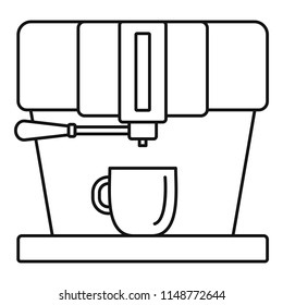 Modern coffee machine icon. Outline modern coffee machine vector icon for web design isolated on white background