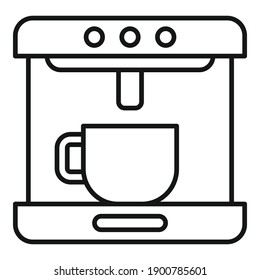 Modern coffee machine icon. Outline modern coffee machine vector icon for web design isolated on white background
