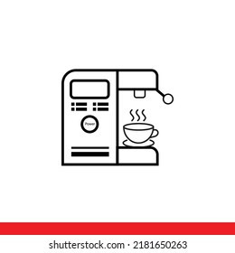 Modern coffee machine for making brewed coffee, hot poured coffee line icon vector