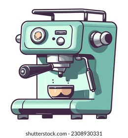 Moderne Kaffeemaschine und Tasse, einzelne Symbol