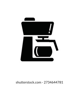 Modern coffee maker flat design vector illustration isolated on white background