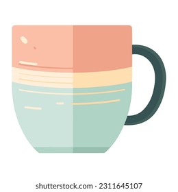 Modern coffee mug with abstract style icon isolated