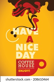 Modern coffee poster. Vector illustration.