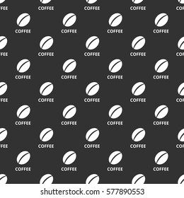 Modern Coffee seamless pattern on black background