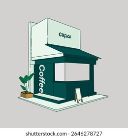 a Modern Coffee Shop Illustration