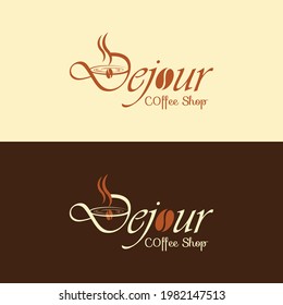 Modern Coffee Shop Logo Design Template. 