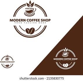 Modern coffee shop, coffee logo design, 