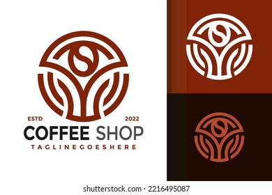 Modern Coffee Shop Logo Design, brand identity logos vector, modern logo, Logo Designs Vector Illustration Template