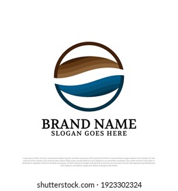 Modern Coffee store logo design template in the circle, abstract icon for premium bean coffee logo
