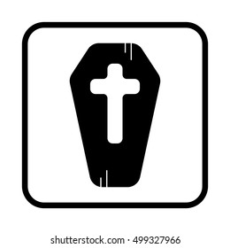 Modern coffin vector icon. Halloween.