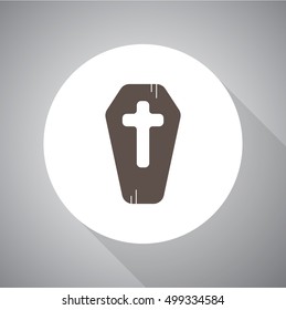 Modern coffin vector icon. Halloween.