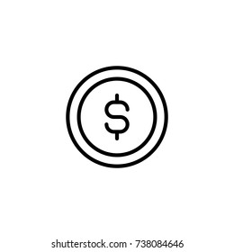 Modern coin line icon. Premium pictogram isolated on a white background. Vector illustration. Stroke high quality symbol. Coin icon in modern line style.