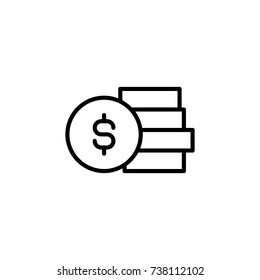 Modern coin line icon. Premium pictogram isolated on a white background. Vector illustration. Stroke high quality symbol. Coin icon in modern line style.