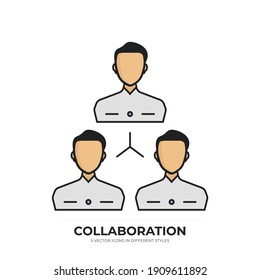 modern collaboration vector icon with type