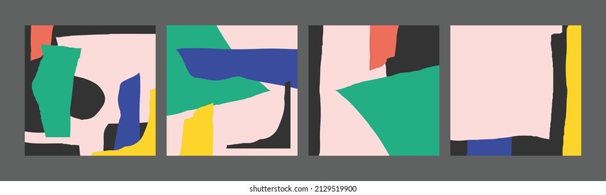 Modern collage background design. Cutout and bold graphic style abstract composition. 
