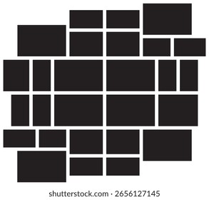 Modern Collage Photo Frame Layout Template.